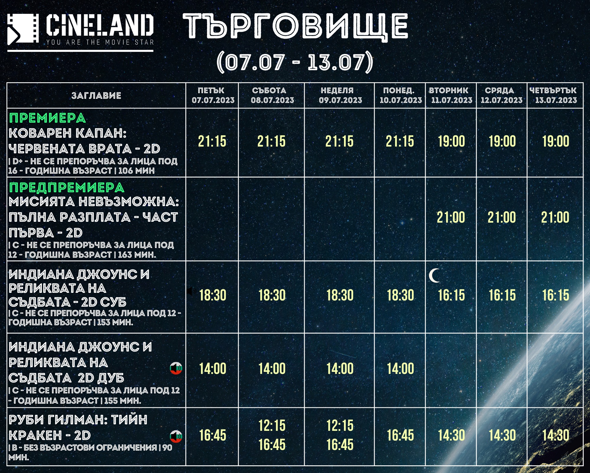 CineLand :      07.07 - 13.07.2023.